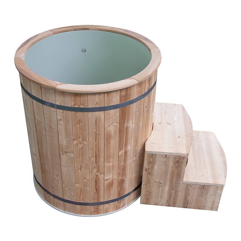 Thermo Pine Wood Ice Bath Tub na may 304 Stainless Steel Liner