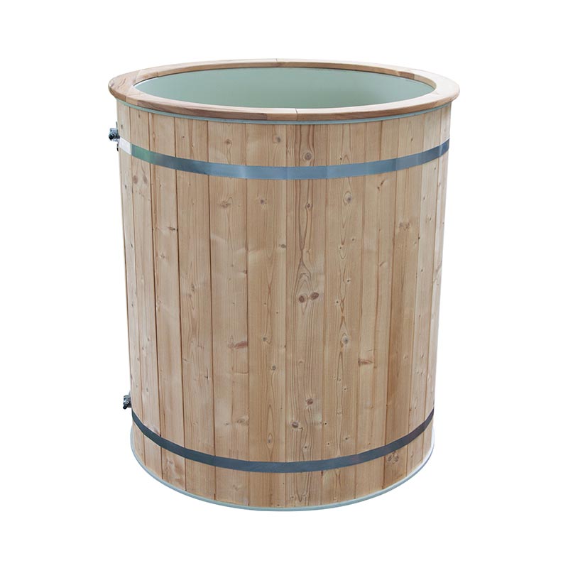 Thermo Pine Wood Ice Bath Tub na may 304 Stainless Steel Liner