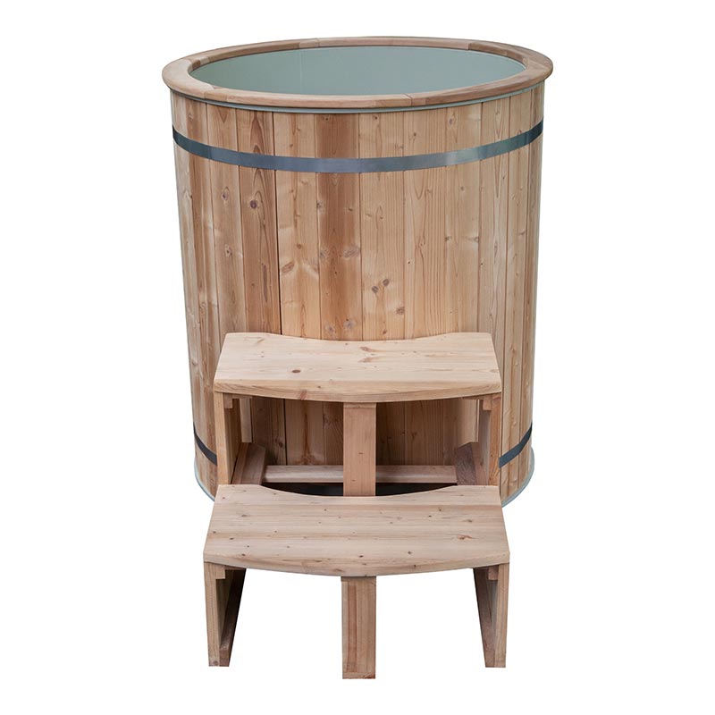 Thermo Pine Wood Ice Bath Tub na may 304 Stainless Steel Liner