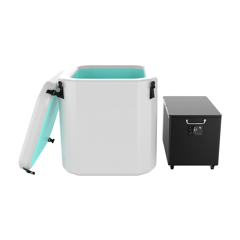 Inflatable ice bath barrel na may takip