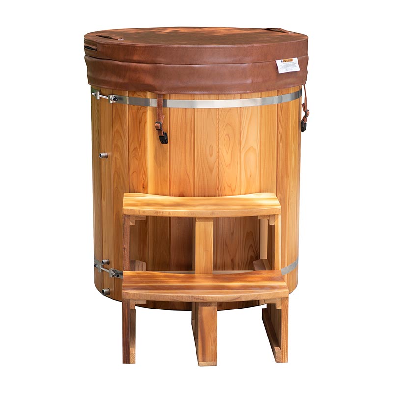Panlabas na Red Cedar Cold Plunge Tub na may 304 Stainless Steel Liner