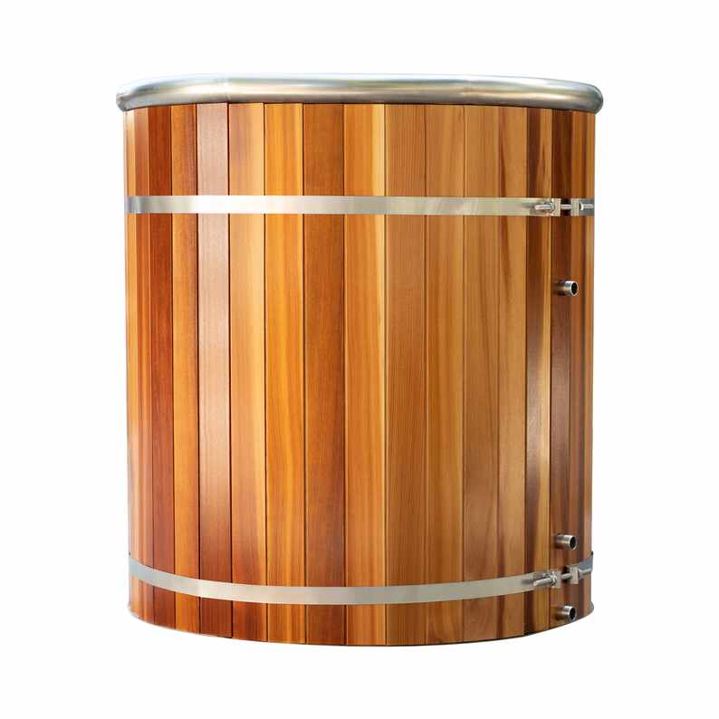 Round Red Cedar Cold Plunge Compact Recovery Tub